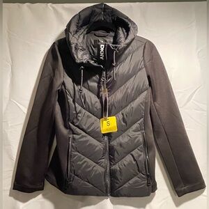 DKNY Women's Charcoal Puffer Coat